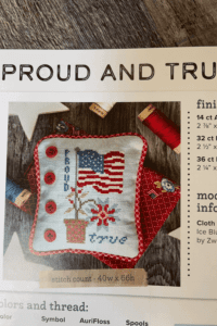Proud and True cross stitch chart from Summer Memories book by It's Sew Emma and Susan Ache