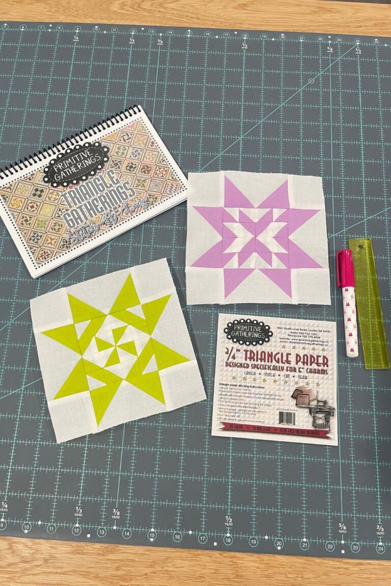 Quilt Along with Primitive Gatherings using half square triangles