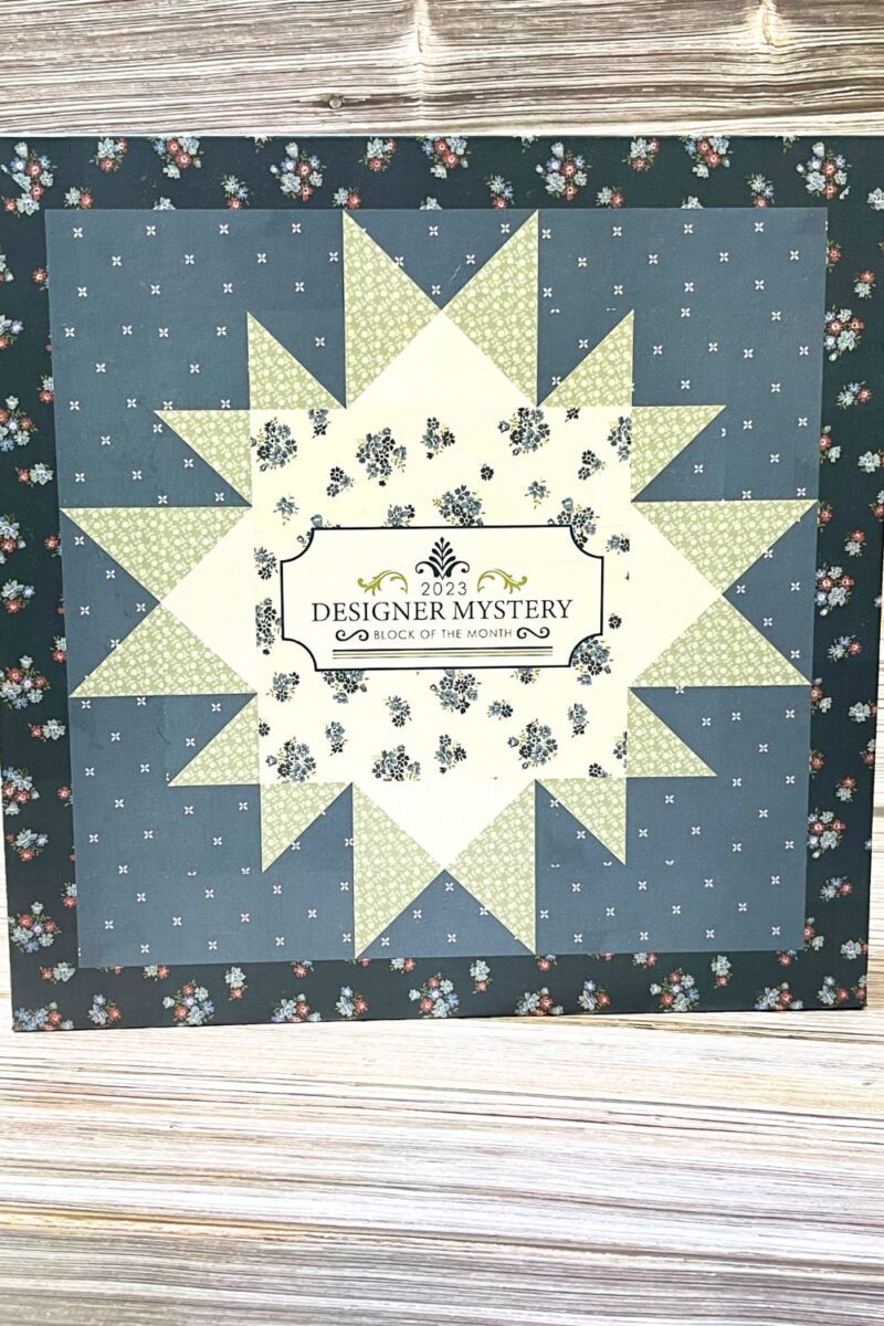 Fat Quarter Shop's Designer Mystery Quilt Along for 2023. This keepsake box was included with the purchase of the quilt finishing kit