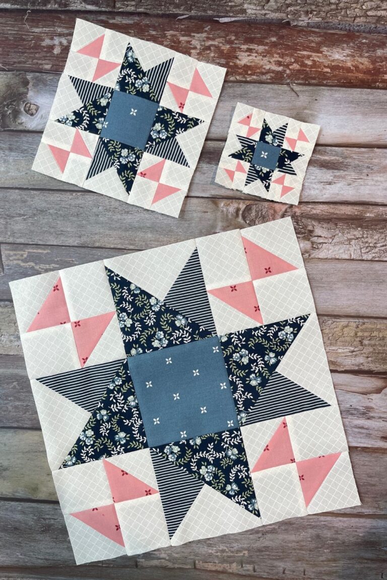 Designer Mystery Month 3 blocks in original size and two alternative sizes.