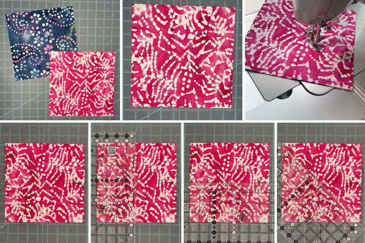 How to make 8 at a time half square3 triangles
