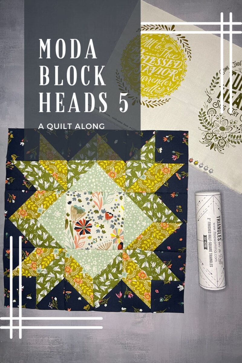 Moda Blockheads 5 cover image featuring block one of the quilt along