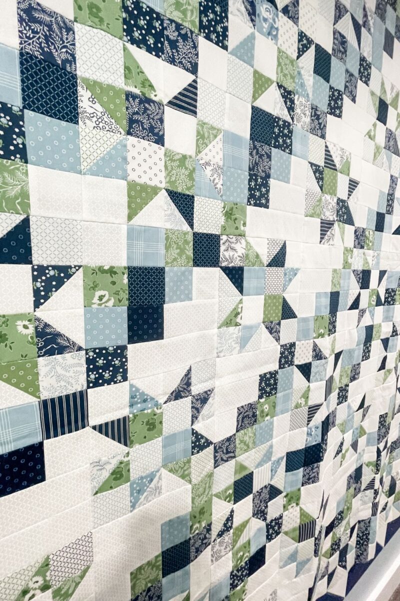 Star Streams Scrap quilt pieced in Nantucket Summer Fabric