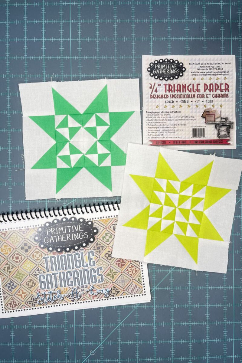 Twilight Stars Week 15 with the Triangle Gatherings quilt book and using 3/4 inch Triangle paper