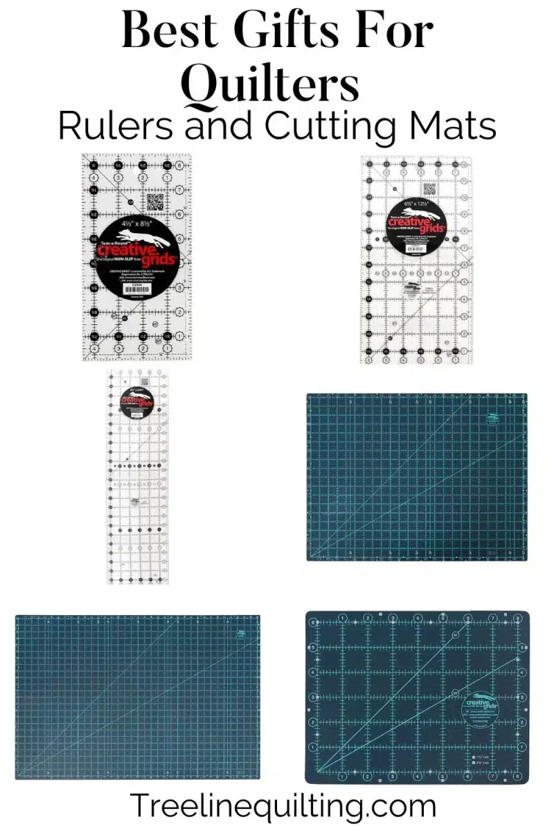 Three sizes of acrylic quilting rulers and three sizes of cutting mats.