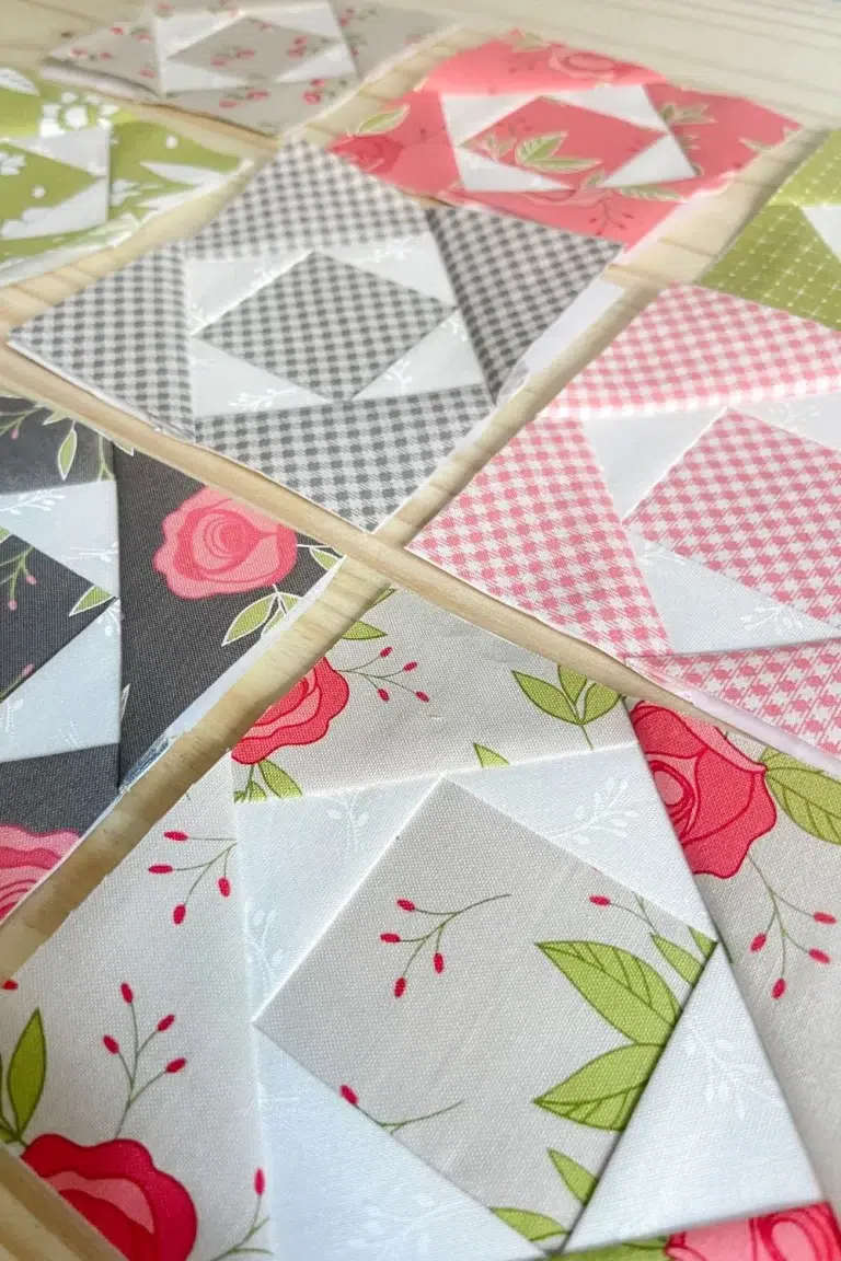 Close up view of Economy quilt blocks