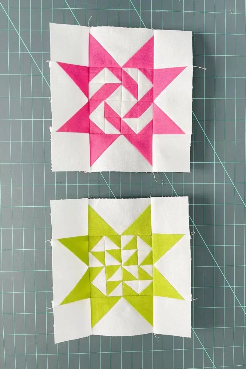 Blocks 31 and 54 in pink and citrine