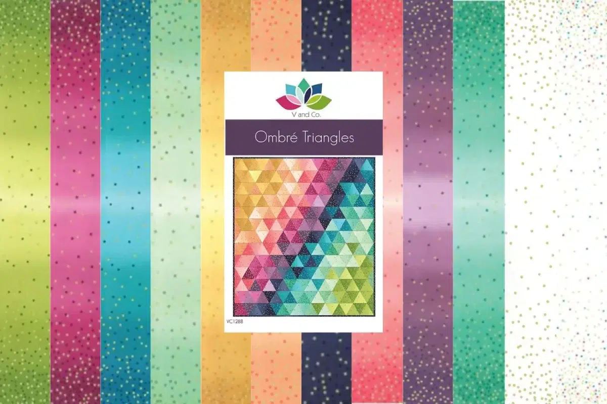V and Co Metallic Ombre fabrics and the Ombre Triangles pattern