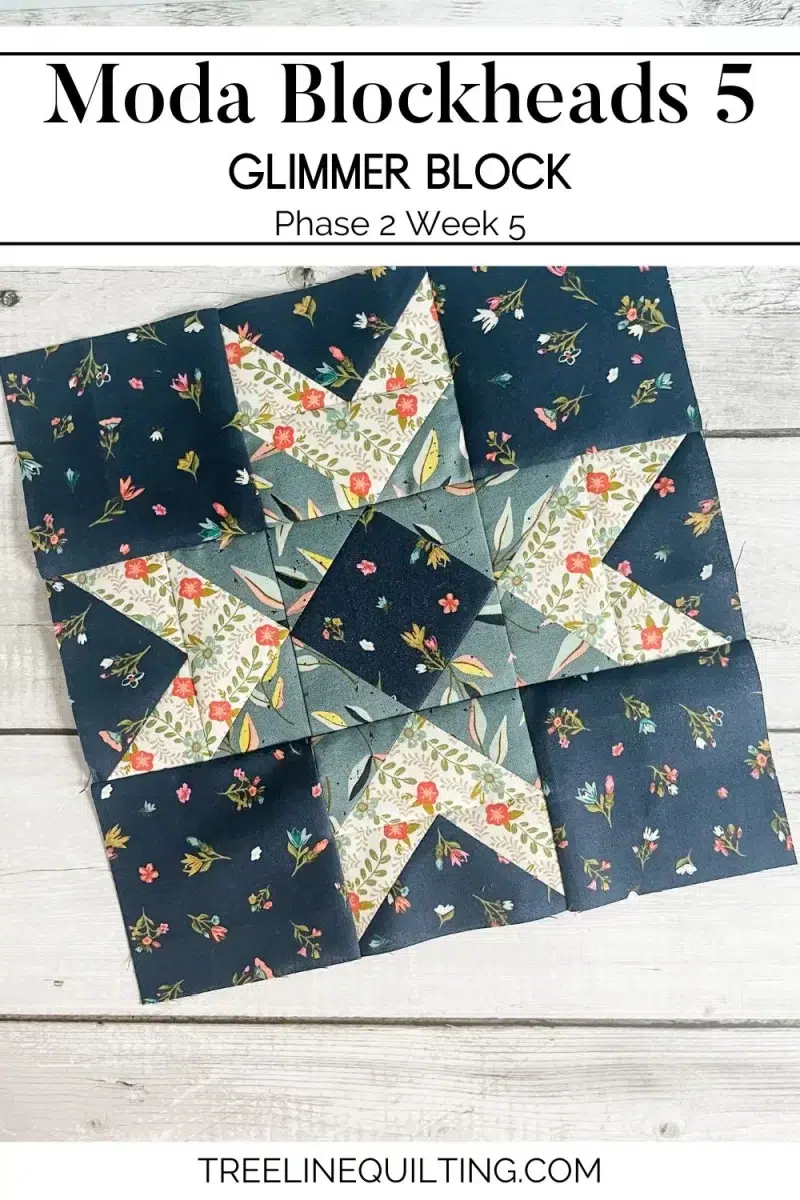 Cover image for Moda Blockheads 5 week 5, the Glimmer Quilt Block