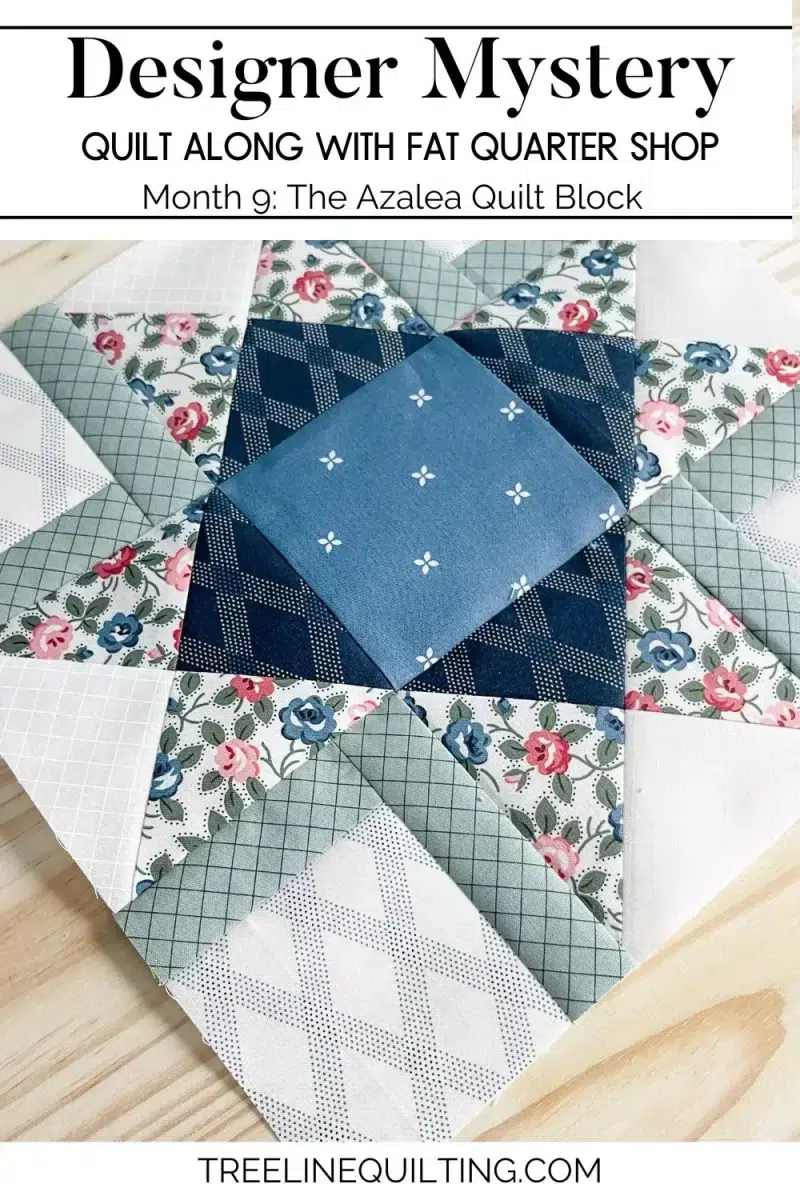 Designer Mystery quilt block for month 9 of the quilt along hosted by Fat Quarter Shop