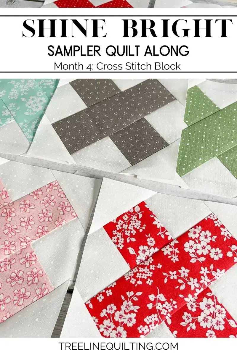 Shine Bright month 4 cover image with the cross stitch block