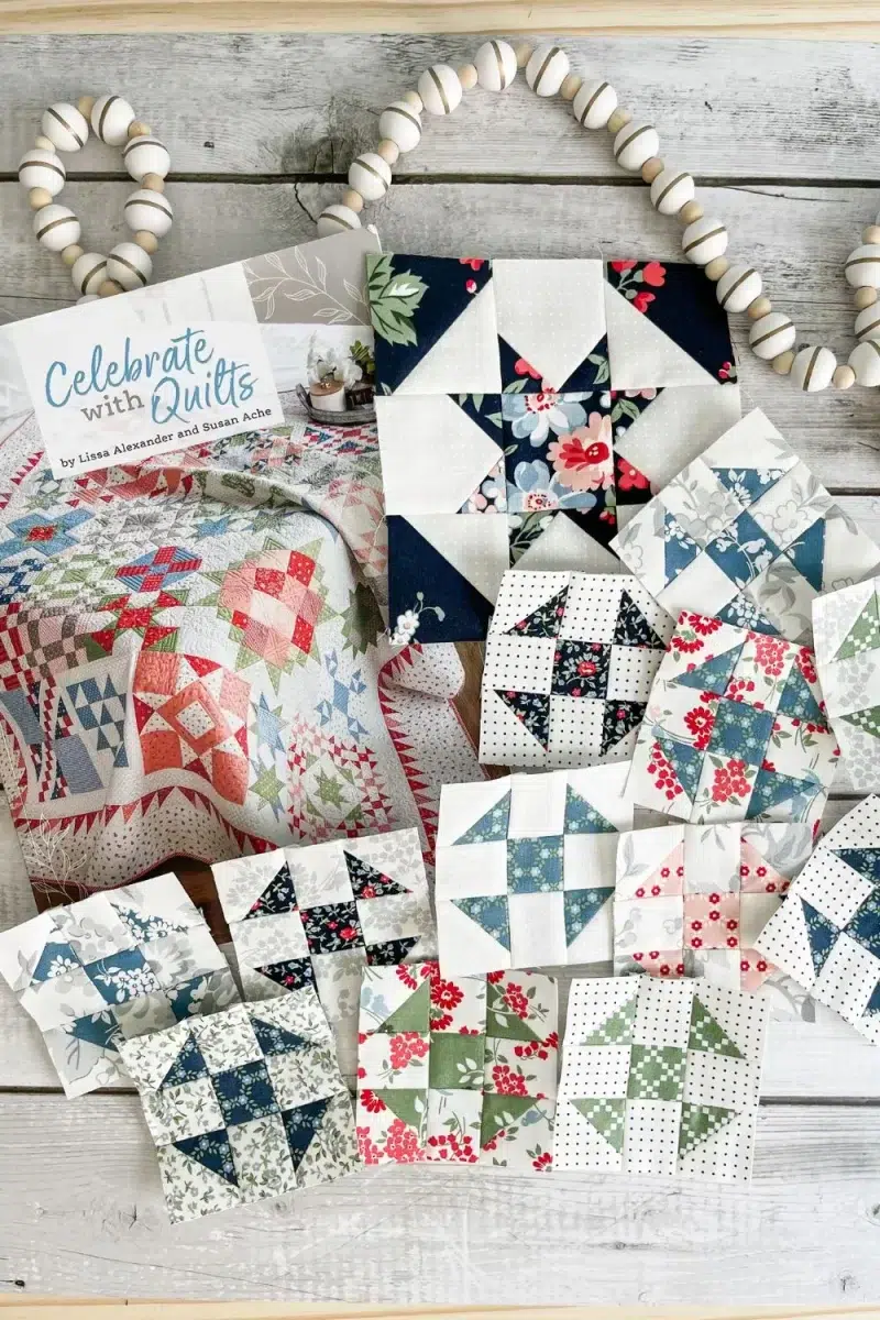 Celebrate with quilts book with quilt blocks to make the cover image of the book