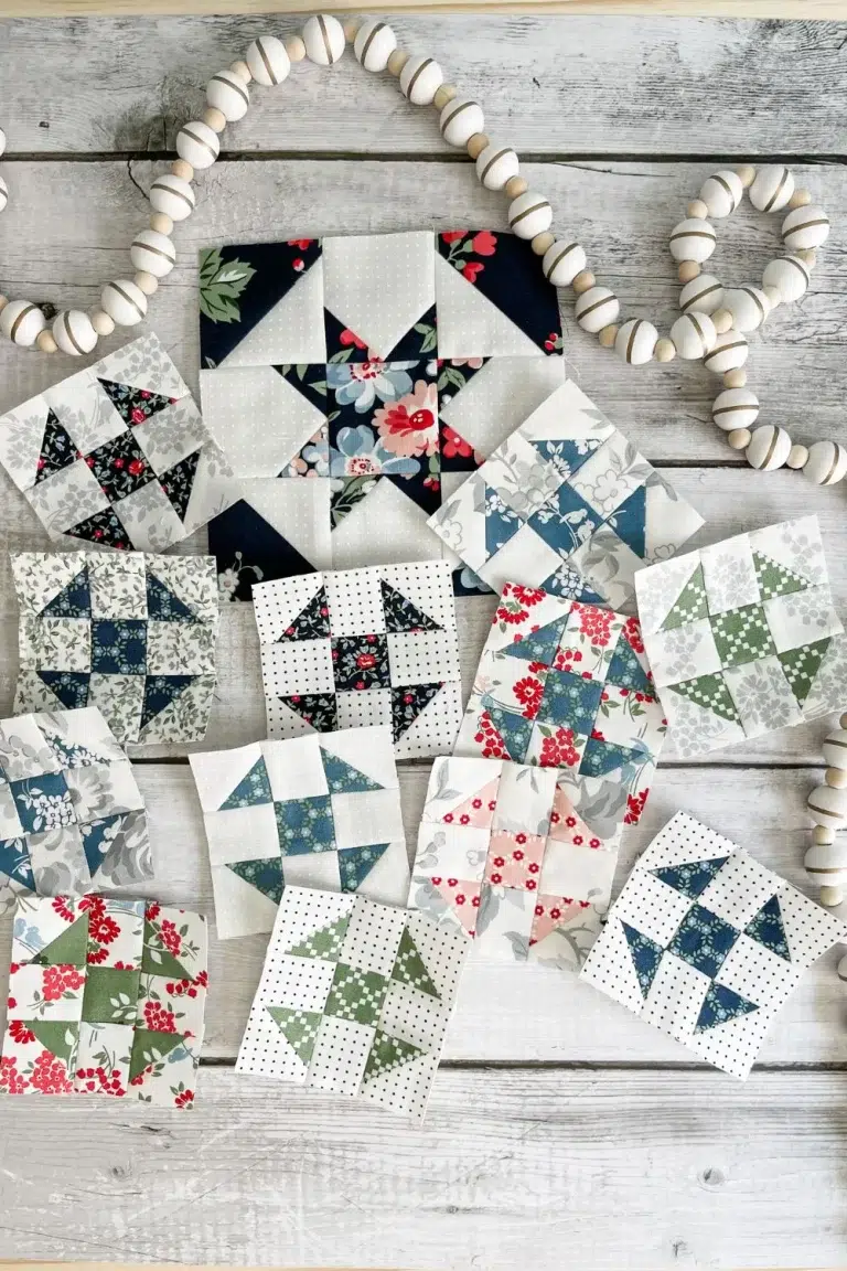 12 Shoo Fly quilt blocks and 1 Dandy Star for the Piece and Quilt Sampler Quilt Along