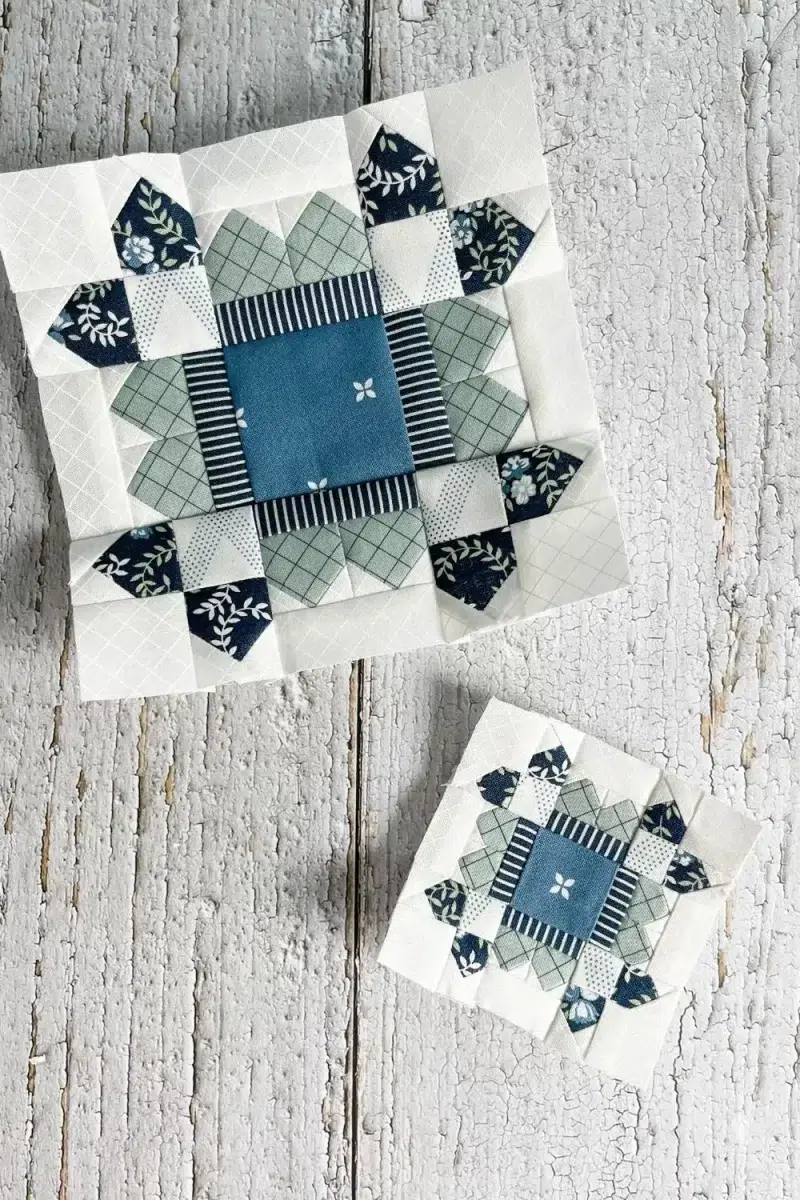 Two smaller sized Crocus quilt blocks
