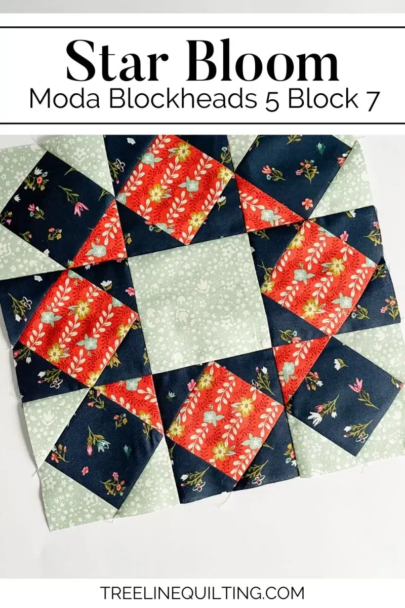 Star Bloom quilt block made with square in a square blocks in a 9 patch arrangement cover image