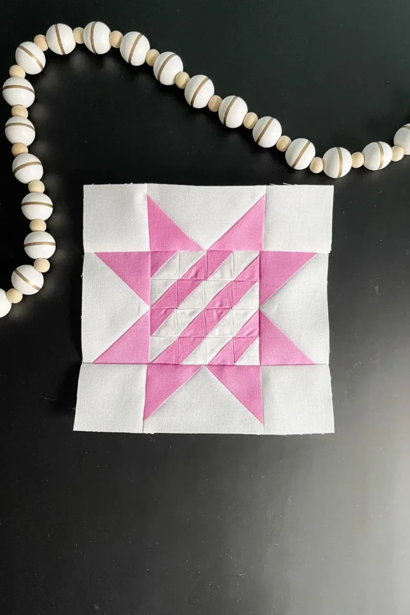 Purple and white quilt block for Twilight Stars #44