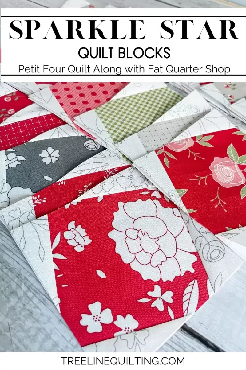 Stack of Sparkle Star quilt blocks made with foundation paper piecing