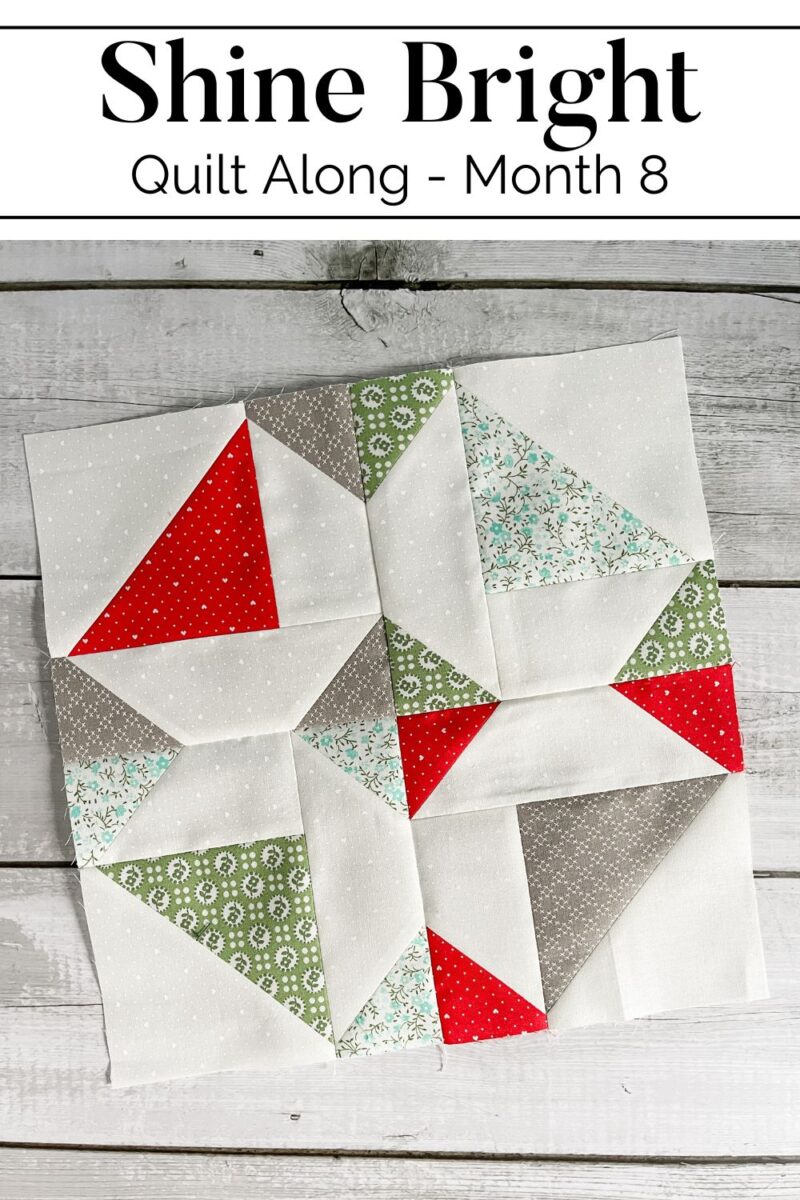 Shine Bright Quilt Along Month 8 cover image with a Neighborhood quilt block