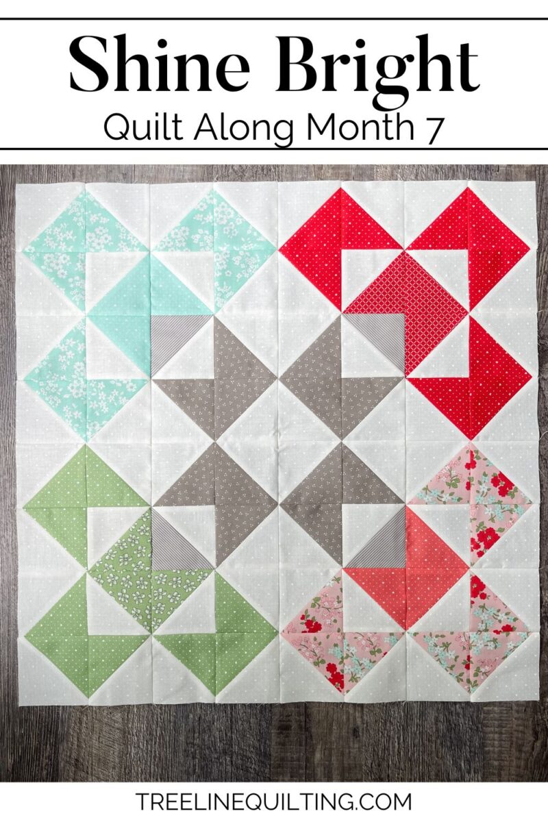 Shine Bright Quilt Along cover image with a Good Times quilt block