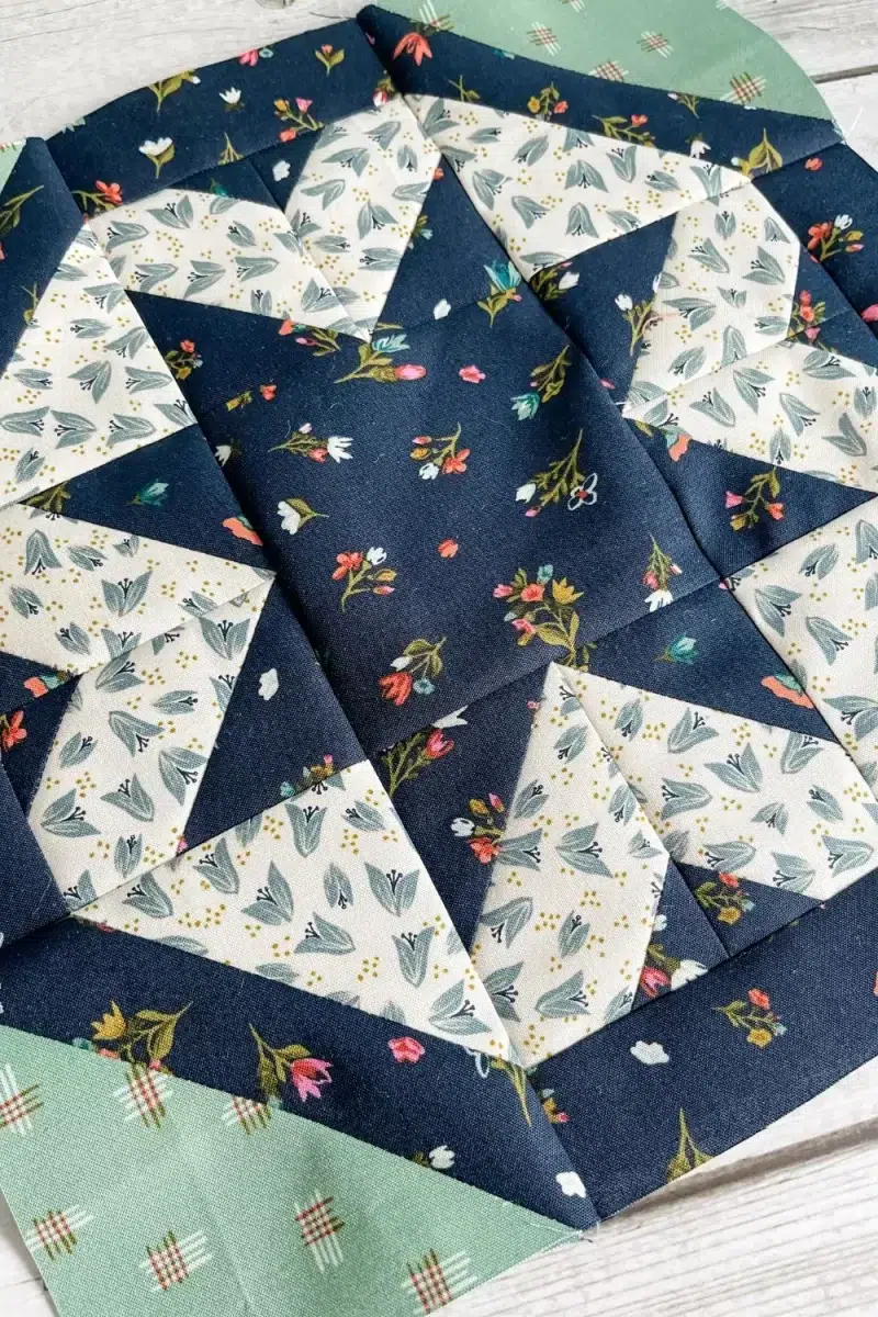 An up close look at the Starling quilt block designed by Heather Briggs