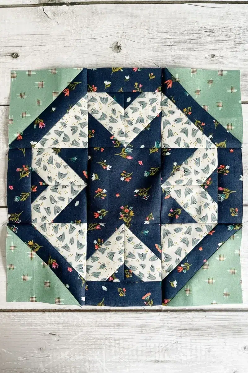Moda Blockheads 5 Group 2 Block 12 the Starling quilt block designed by Heather Briggs