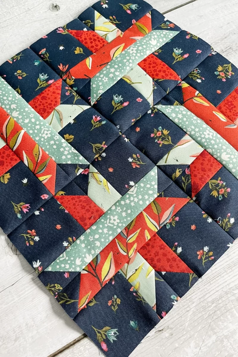 An up close look at the Shooting Star block designed by Stacy Iest Hsu for Moda Blockheads 5 Block 11