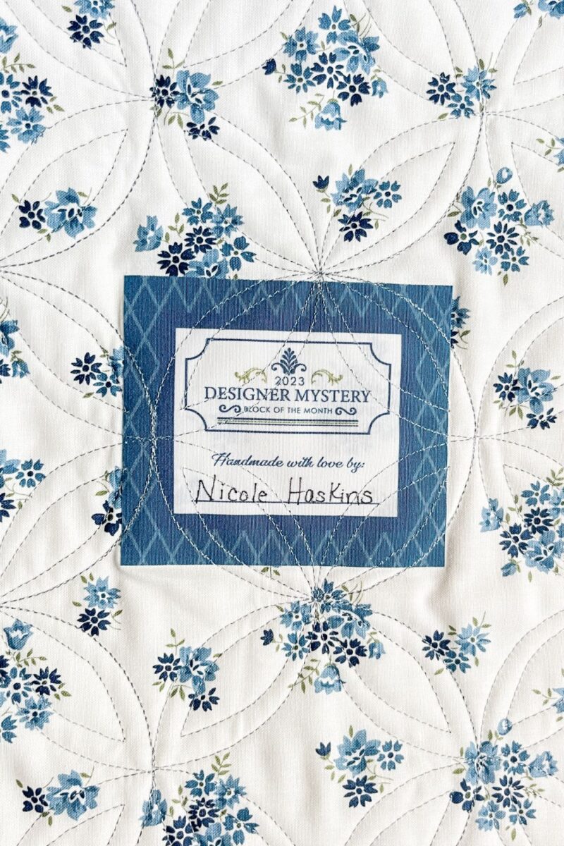 2023 Exclusive quilt label for the Designer Mystery Block of the Month Quilt