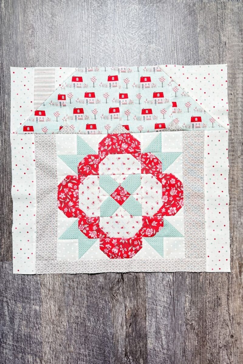 Final layout of month 2 Designer Mystery house quilt block