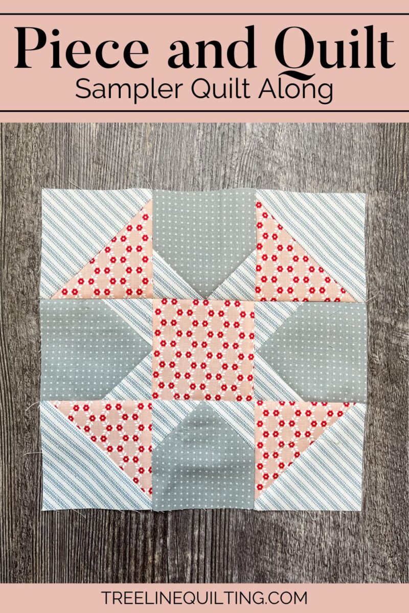 Cover image for month 4 of the Piece and Quilt Sampler quilt along with a Dandy Star quilt block
