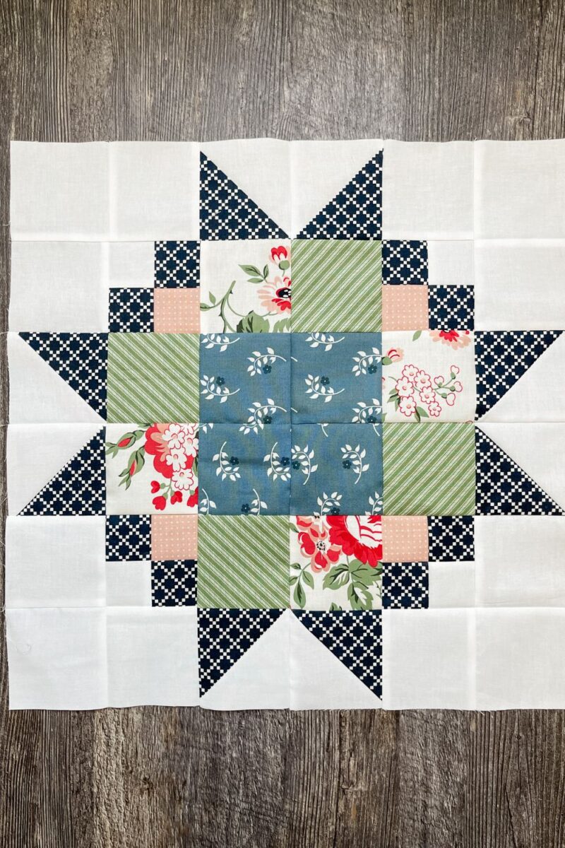 The Evening Hourglass quilt blocks.