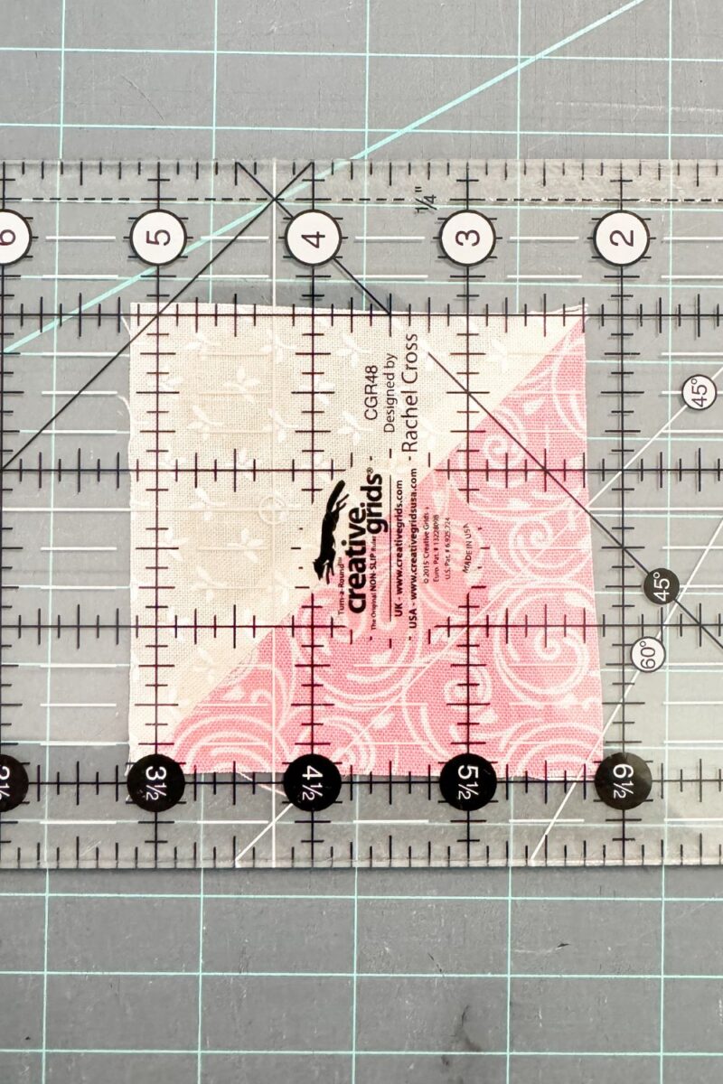 Improper pressing distorts half square triangles