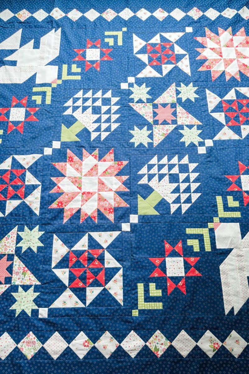 Completed Moonbeams quilt top