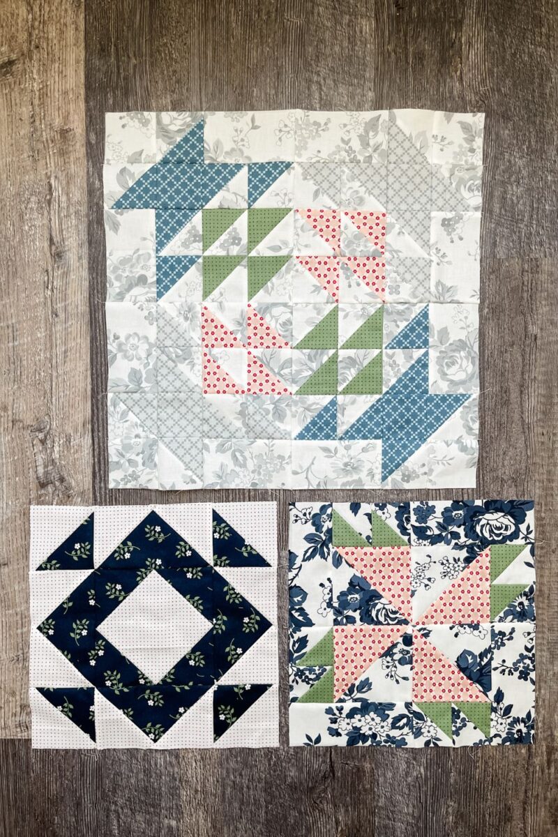 The September quilt blocks for the Piece and Quilt Sampler quilt along