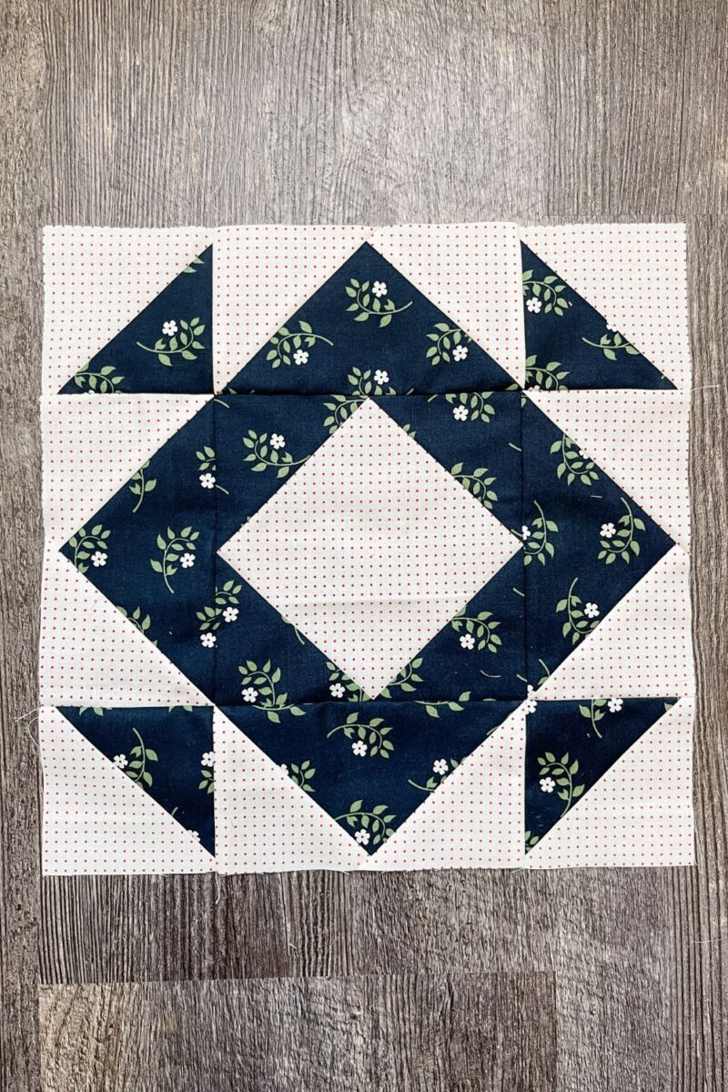 Broken Dishes quilt block in Dwell fabric