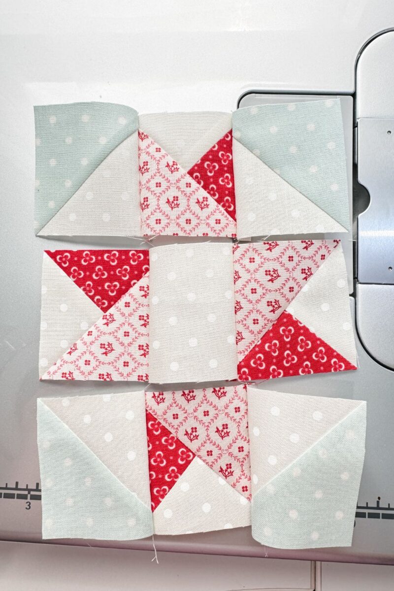 Chain piecing a block to keep pieces in their proper places