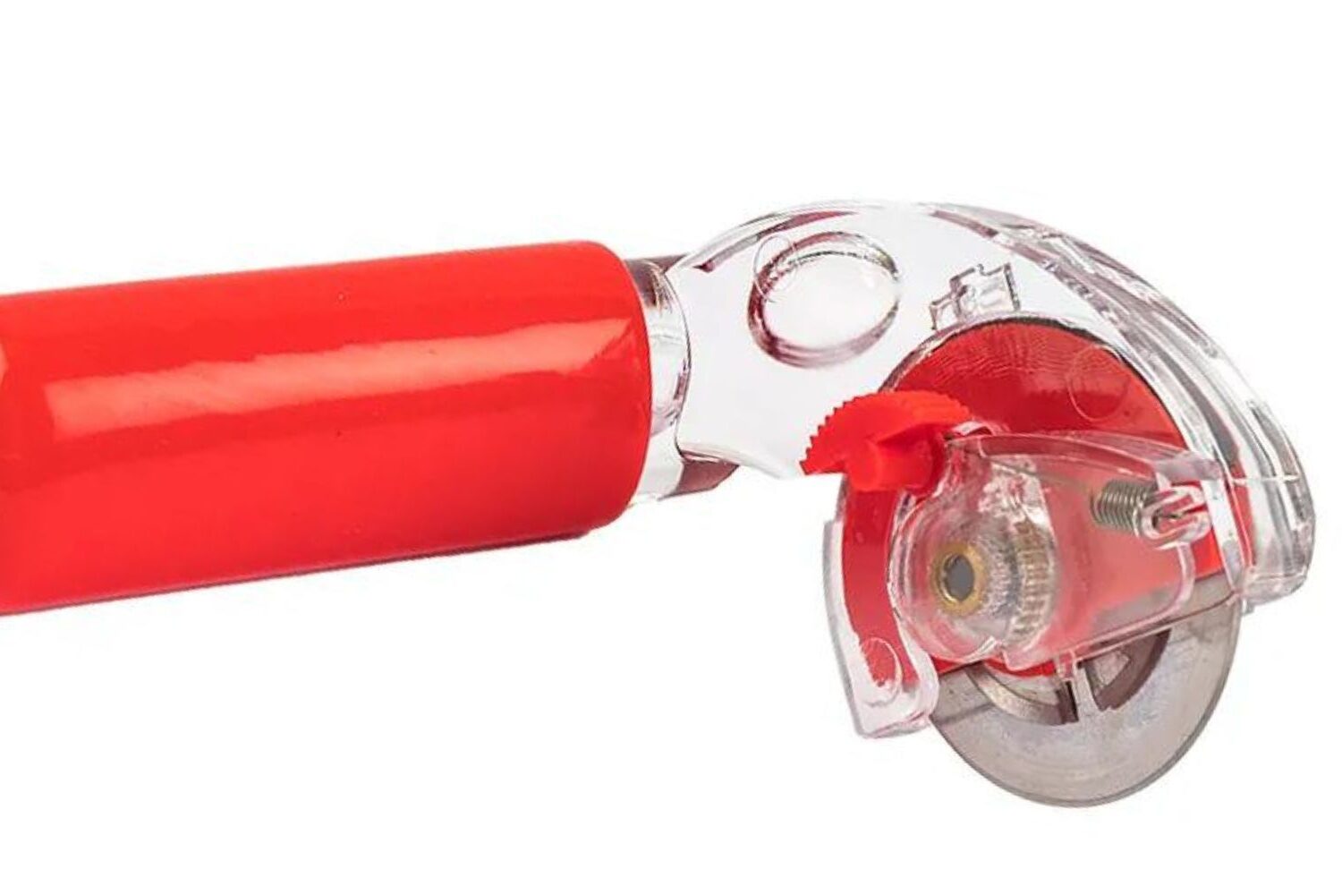 Martelli Ergonomic rotary cutter is used with the hand positioned to the side of the blade instead of above it.