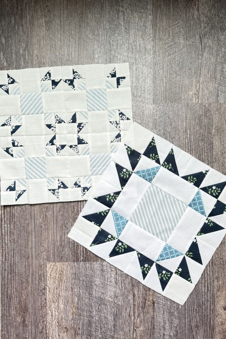 Month 7 of the Piece and Quilt Sampler quilt blocks from the Celebrate with Quilts book.