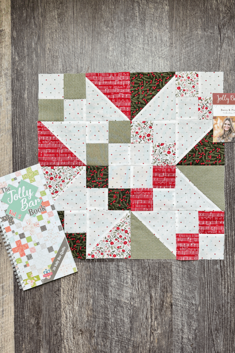 The Timberland Rose Block for week 7 of the Jolly Bar Quilt Along