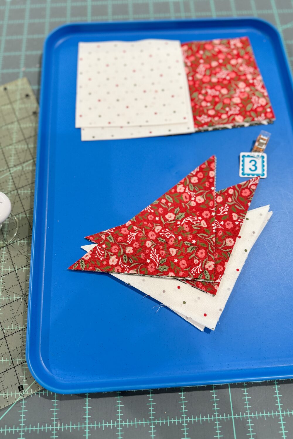 Fabric selection from Berry and Pine for block 3