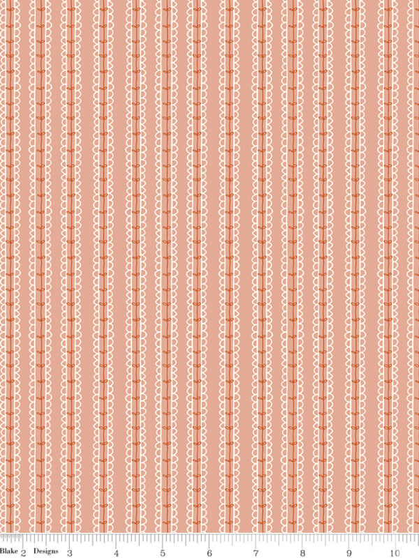 Morning Latte Stripes Pink by Sandy Gervais for Riley Blake Designs — 100% cotton quilting fabric, 43/44" wide.