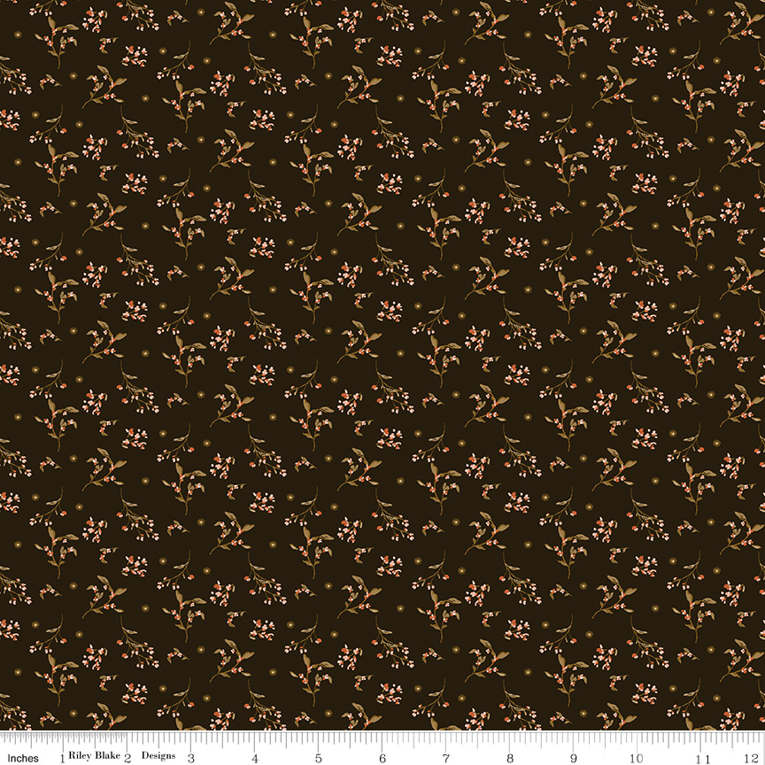 Morning Latte Berries Espresso by Sandy Gervais for Riley Blake Designs — 100% cotton quilting fabric, 43/44" wide.