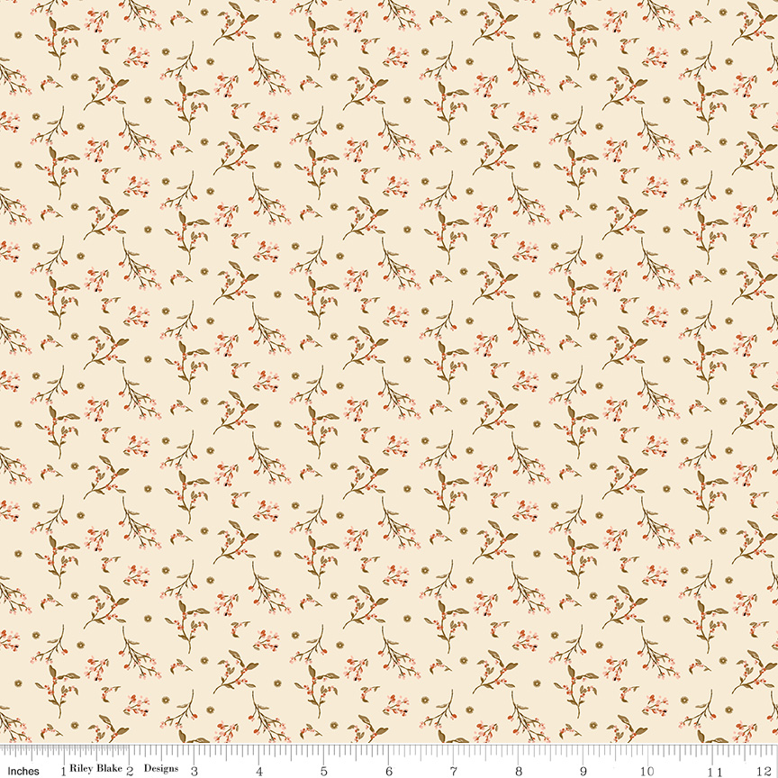 Morning Latte Berries Latte by Sandy Gervais for Riley Blake Designs — 100% cotton quilting fabric, 43/44" wide.