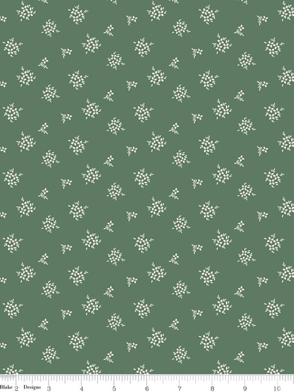 Morning Latte Ditzy Green by Sandy Gervais for Riley Blake Designs — 100% cotton quilting fabric, 43/44" wide.