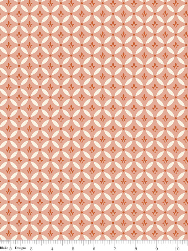 Morning Latte Tile Pink by Sandy Gervais for Riley Blake Designs — 100% cotton quilting fabric, 43/44" wide.