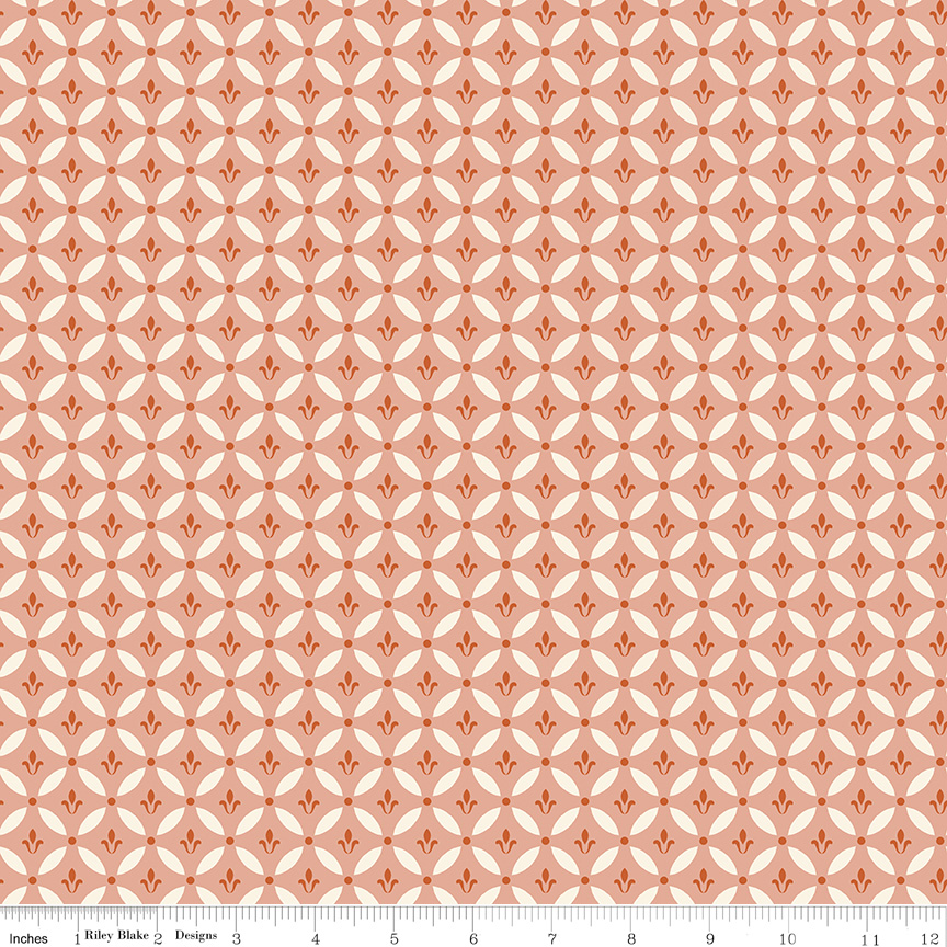 Morning Latte Tile Pink by Sandy Gervais for Riley Blake Designs — 100% cotton quilting fabric, 43/44" wide.