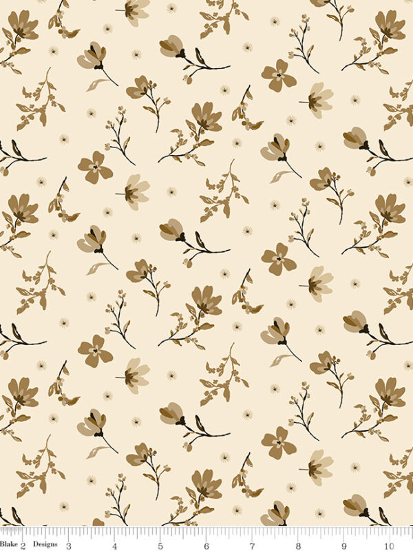 Morning Latte Floral Latte by Sandy Gervais for Riley Blake Designs — 100% cotton quilting fabric, 43/44" wide.