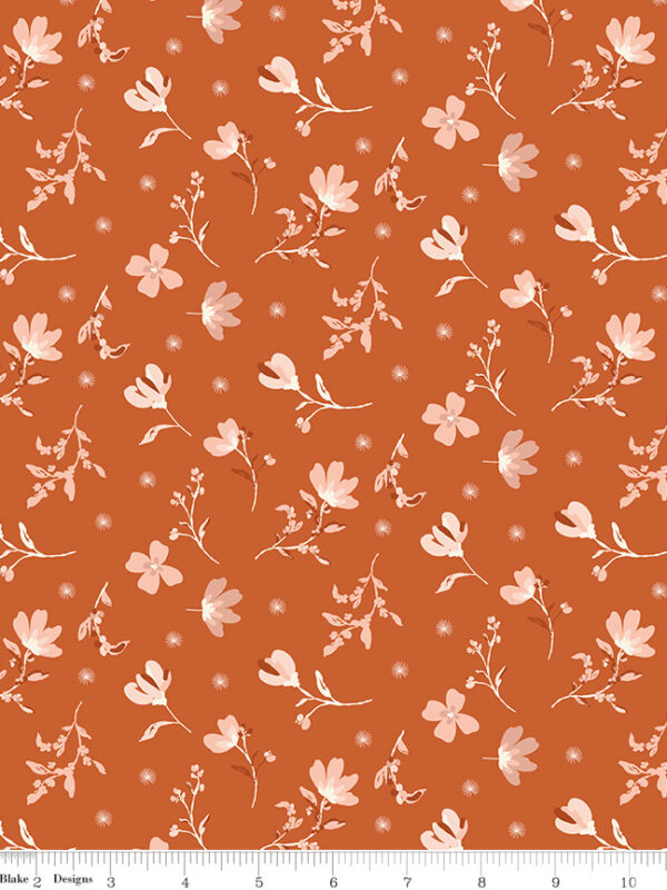 Morning Latte Floral Spice by Sandy Gervais for Riley Blake Designs — 100% cotton quilting fabric, 43/44" wide.