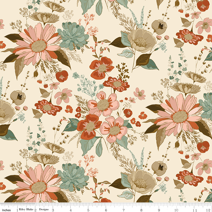 Morning Latte Main Latte by Sandy Gervais for Riley Blake Designs — 100% cotton quilting fabric, 43/44" wide.