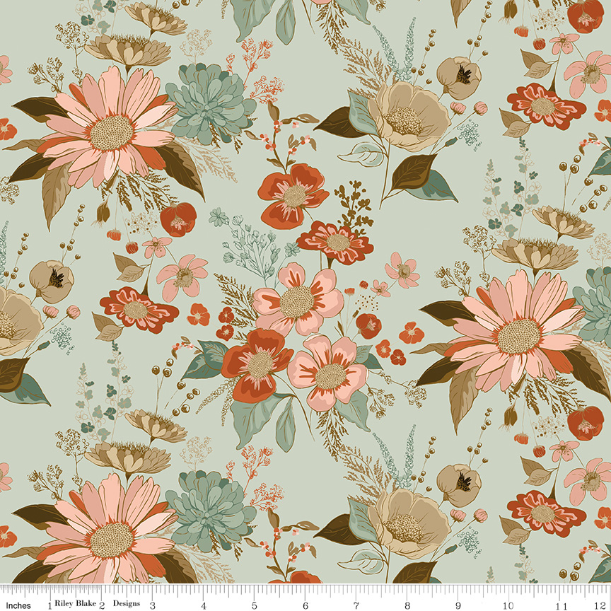 Morning Latte Main Songbird by Sandy Gervais for Riley Blake Designs — 100% cotton quilting fabric, 43/44" wide.