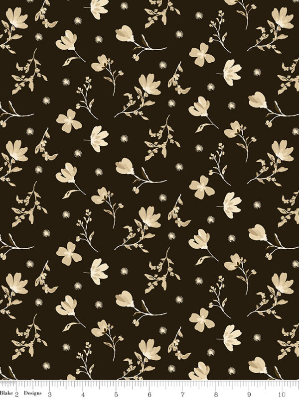 Morning Latte Floral Espresso by Sandy Gervais for Riley Blake Designs — 100% cotton quilting fabric, 43/44" wide.